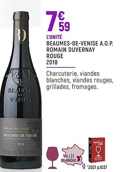 beaumes-de-venise a.o.p. romain duvernay rouge 2018