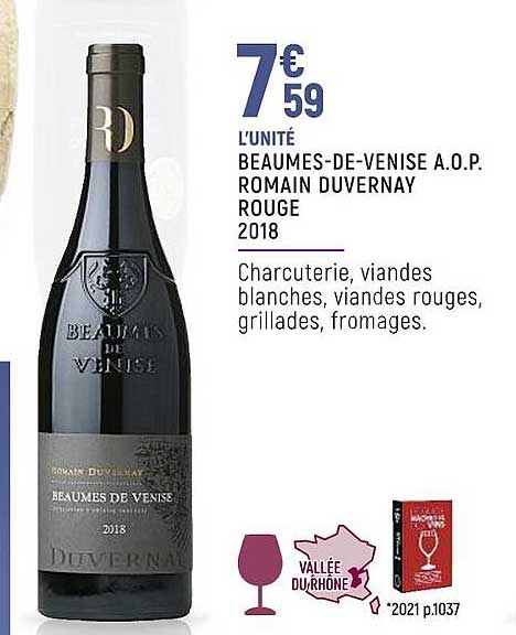 beaumes-de-venise a.o.p. romain duvernay rouge 2018