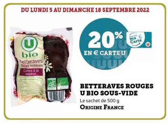 betteraves rouges u bio sous-vide
