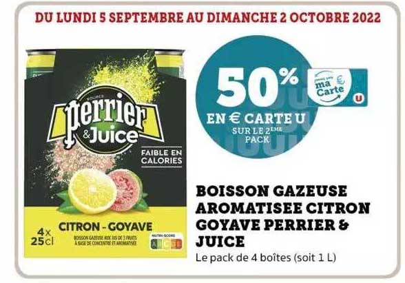 Boisson Gazeuse Aromatisée Citron Goyave Perrier & Juice