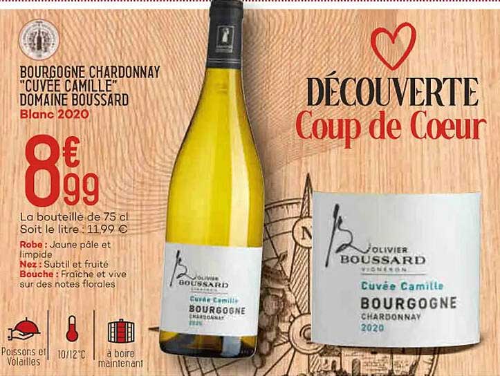 bourgogne chardonnay "cuvée camille" domaine boussard blanc 2020