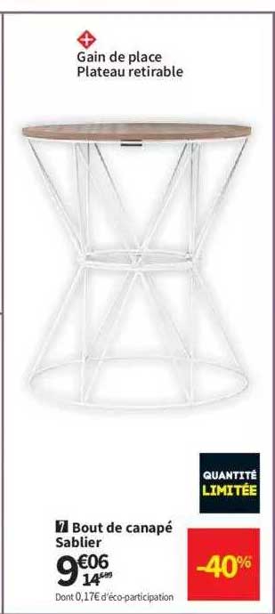 bout de canapé sablier