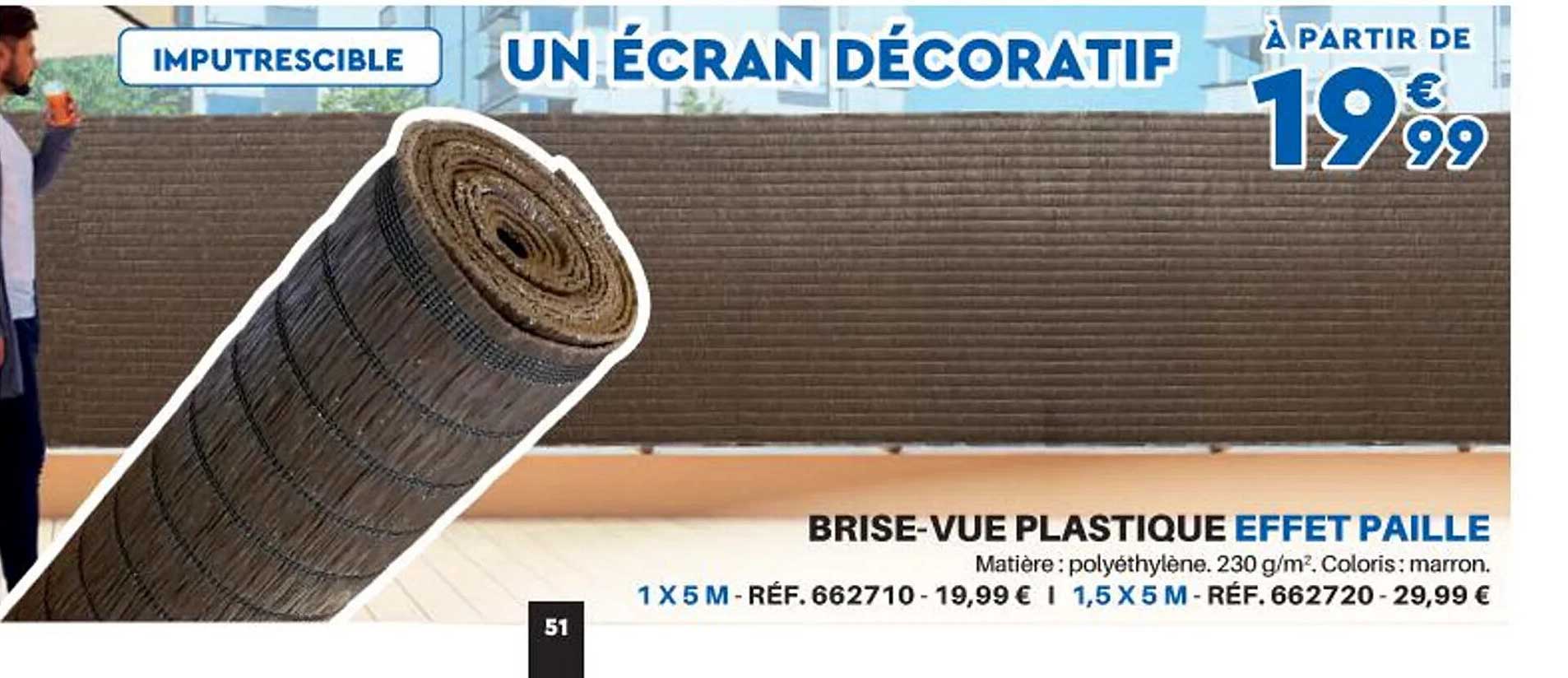 Brise-vue Plastique Effet Paille