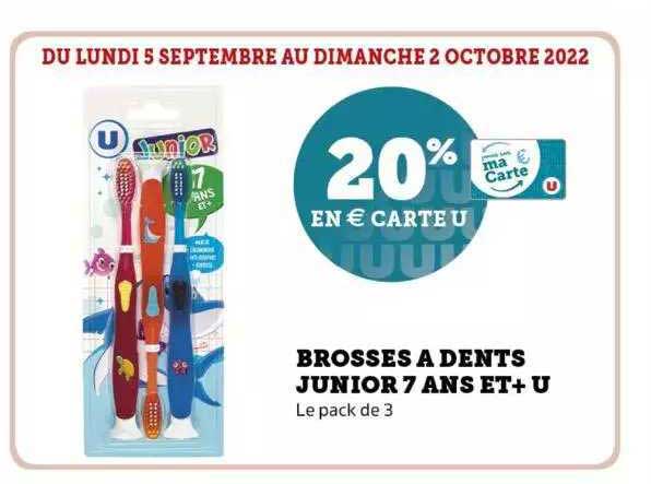 brosses à dents junior 7 ans et+ u