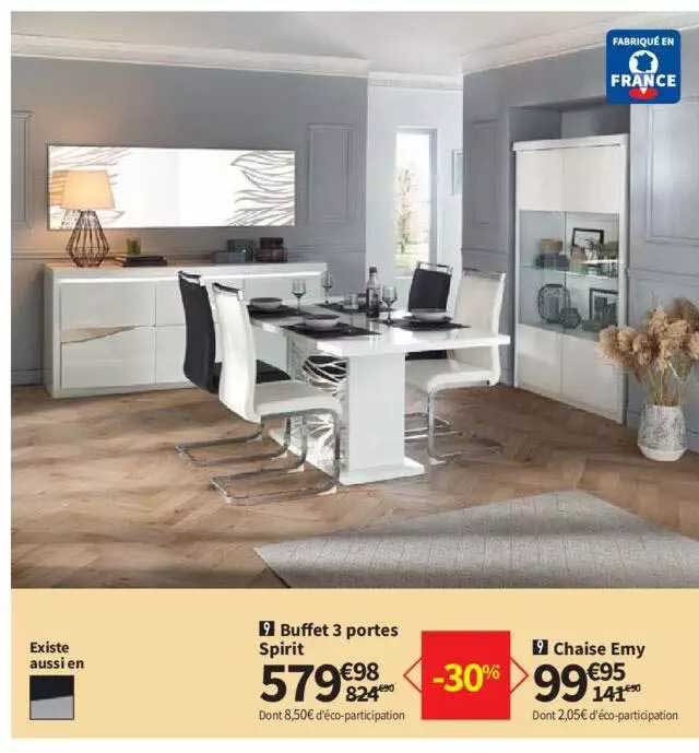 buffet 3 portes spirit, chaise emy