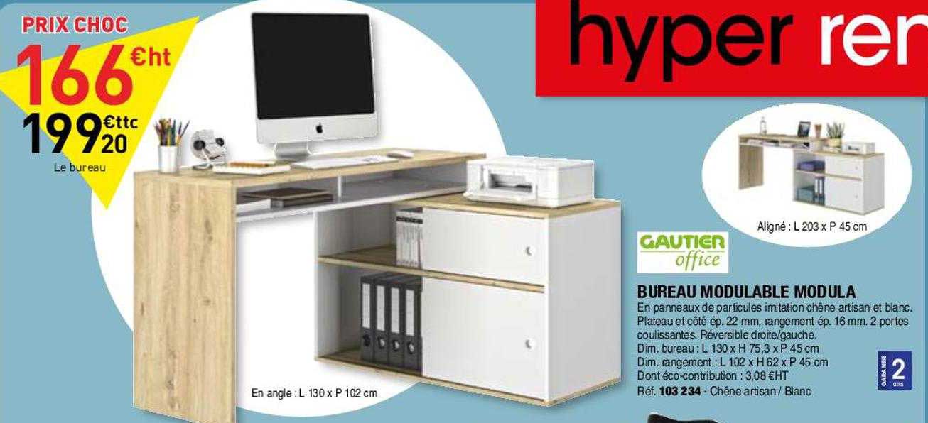bureau modulable modula gautier office