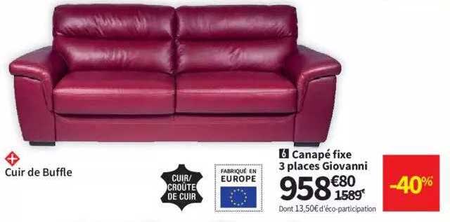 canapé fixe 3 places giovanni