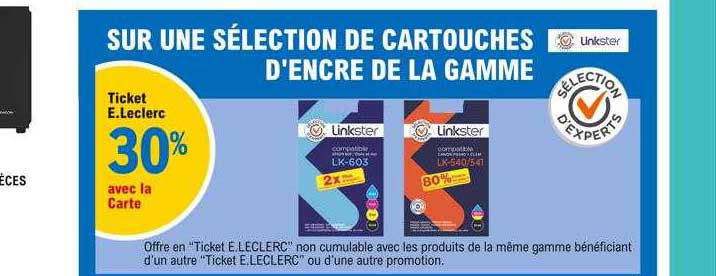 cartouches d'encre de la gamme linkster