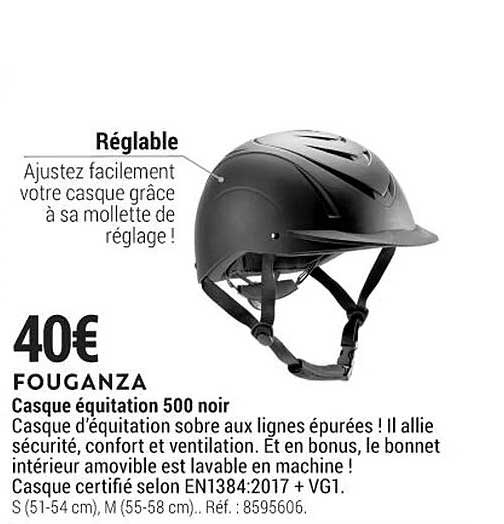 casque équitation 500 noir fouganza