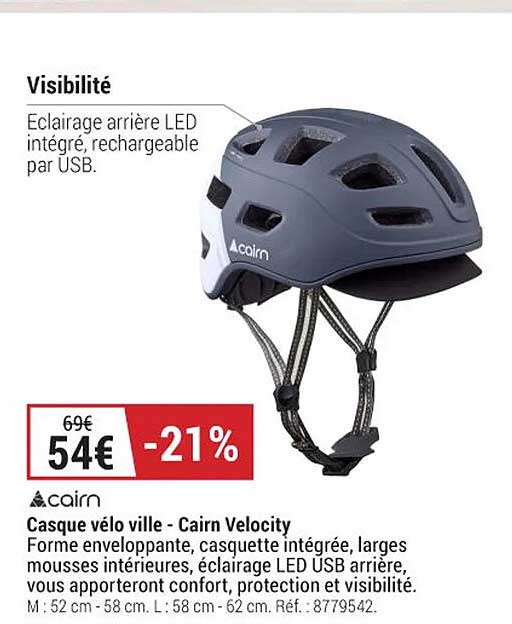 casque vélo ville - cairn velocity