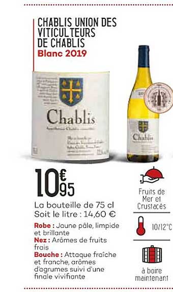 chablis union des viticulteurs de chablis blanc 2019