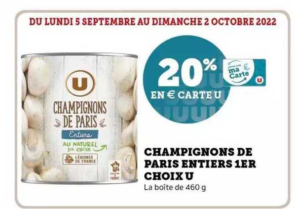 champignons de paris entiers 1er choix u