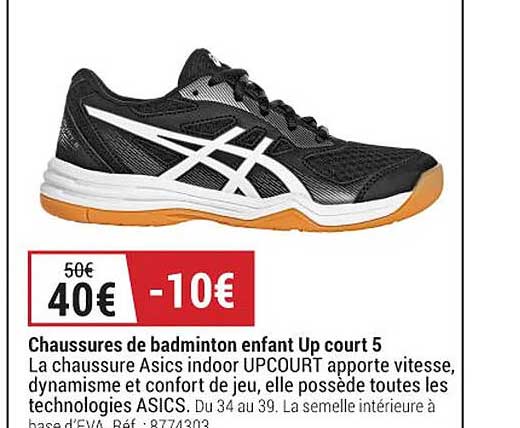 chaussures de badminton enfant up court 5