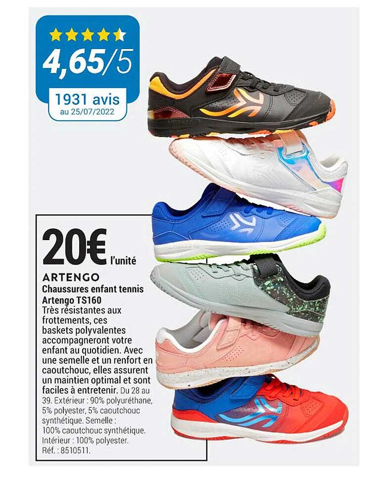 Chaussures Enfant Tennis Artengo Ts160