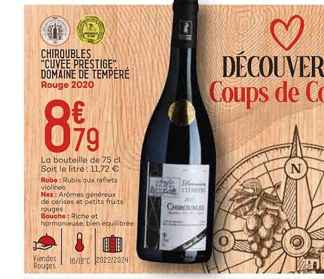 chiroubles "cuvée prestige" domaine de tempéré rouge 2020