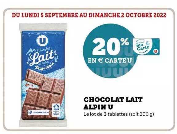 Chocolat Lait Alpin U