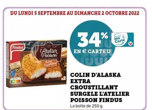 colin d'alaska extra croustillant surgelé l'atelier poisson findus