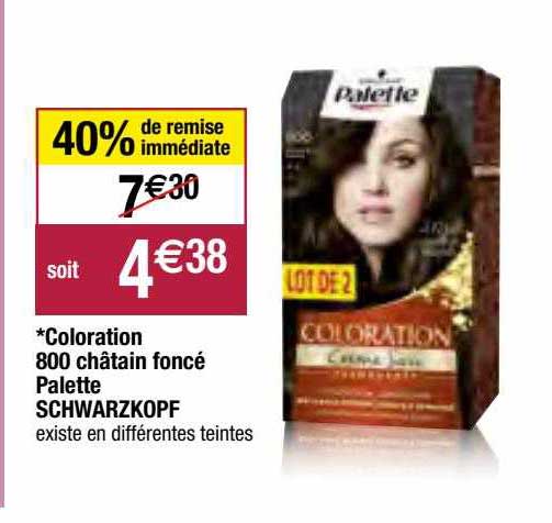 coloration 800 châtain foncé palette schwarzkopf