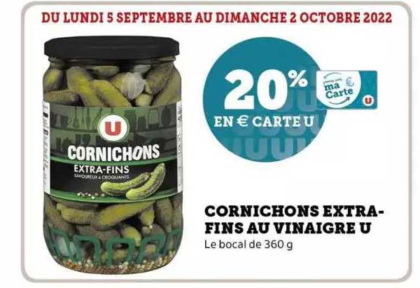 cornichons extra-fins au vinaigre u