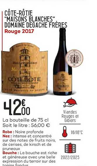 côte-rôtie "maisons blanches" domaine degache frères rouge 2017