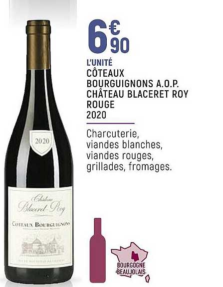 côteaux bourguignons a.o.p. château blaceret roy rouge 2020