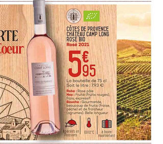 côtes de provence château camp long rosé bio rosé 2021