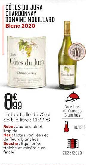 côtes du jura chardonnay domaine mouillard blanc 2020