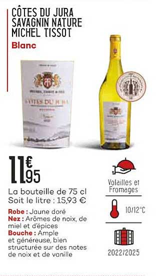 côtes du jura savagnin nature michel tissot blanc