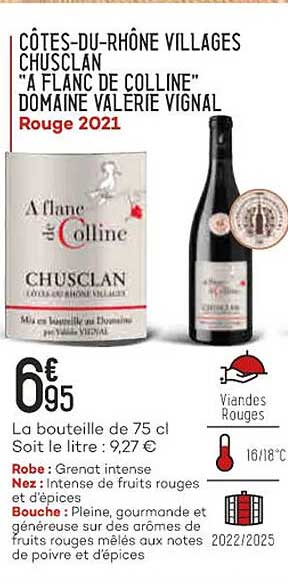 côtes-du-rhône villages chusclan "à flanc de colline" domaine valérie vignal rouge 2021