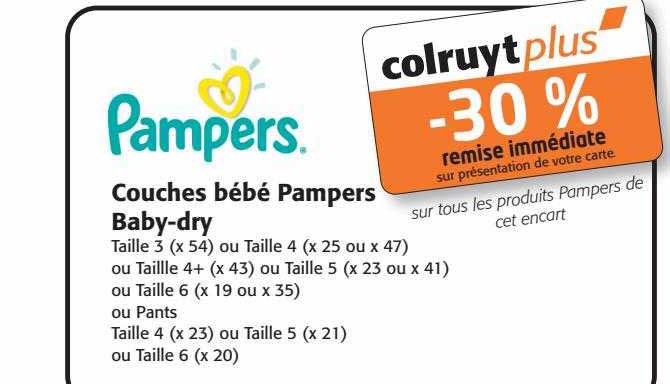 couches bébé pampers baby-dry