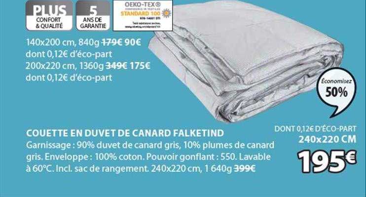 Couette En Duvet De Canard Falketind