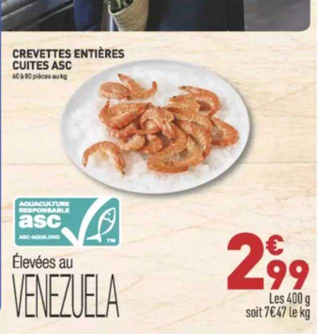 Crevettes Entières Cuites Asc
