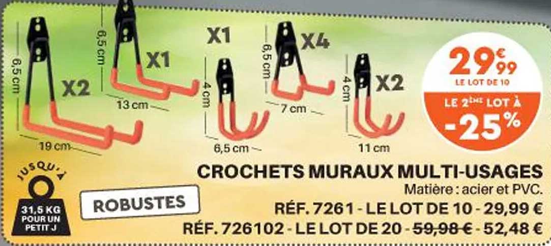 crochets muraux multi-usages
