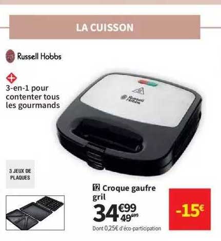 croque gaufre gril russell hobbs