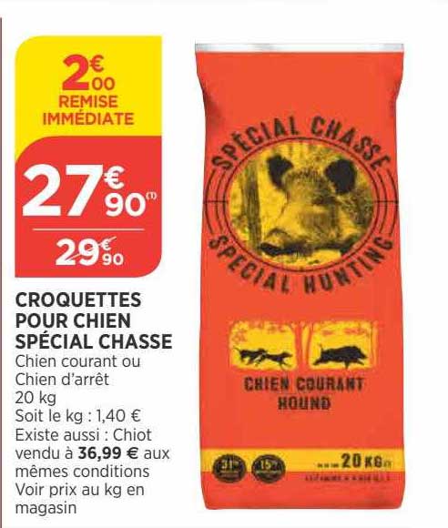 croquettes pour chien spécial chasse
