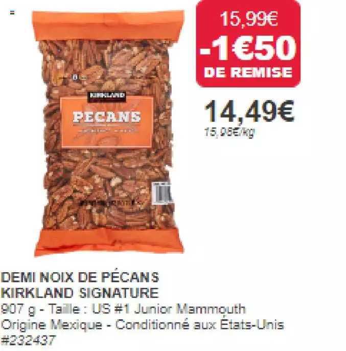 demi noix de pécans kirkland signature