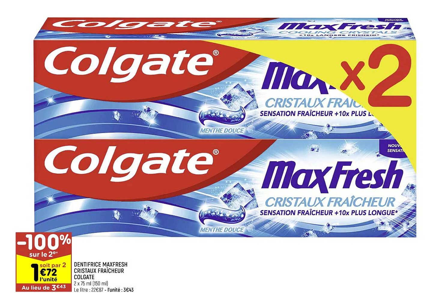 Dentifrice Maxfresh Cristaux Fraîcheur Colgate