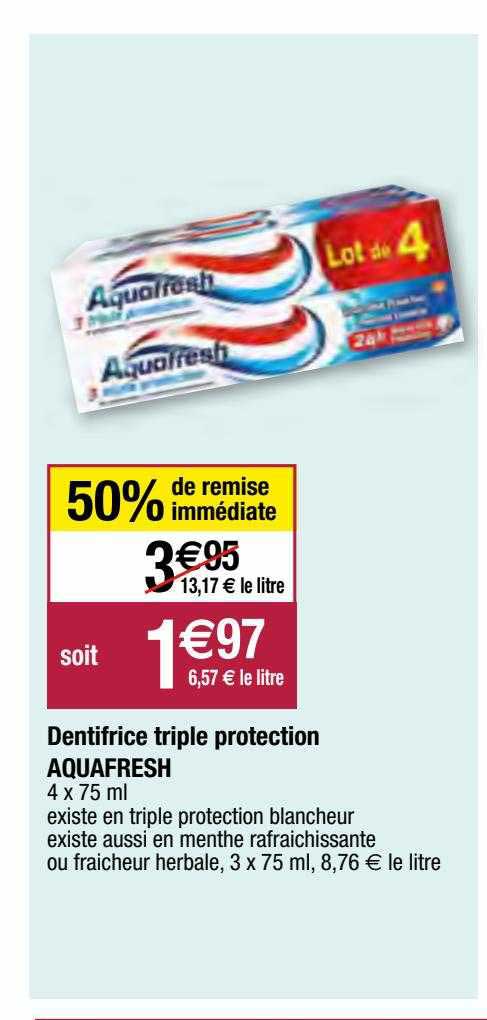 Dentifrice Triple Protection Aquafresh