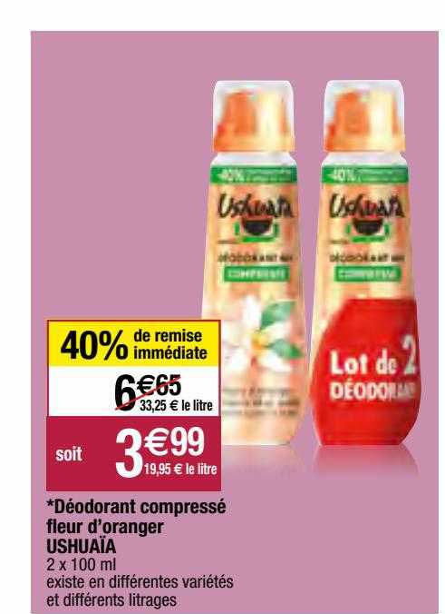 déodorant compressé fleur d'oranger ushuaïa