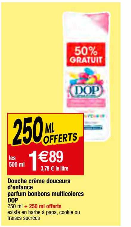 douche crème douceurs d'enfance parfum bonbons multicolores dop
