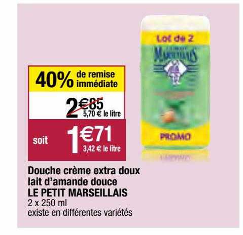 douche crème extra doux lait d'amande douce le petit marseillais