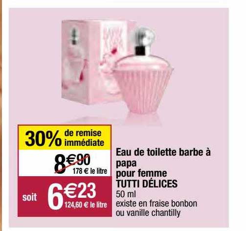 eau de toilette barbe à papa pour femme tutti délices