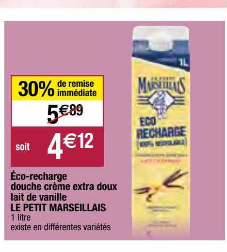 éco-recharge Douche Crème Extra Doux Lait De Vanille Le Petit Marseillais