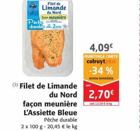 filet de limande du nord façon meunière l'assiette bleue