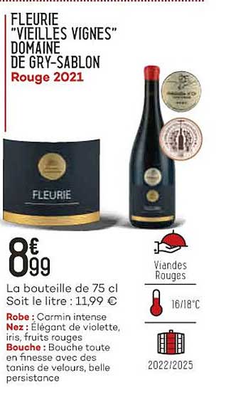 fleurie "vieilles vignes" domaine de gry-sablon rouge 2021