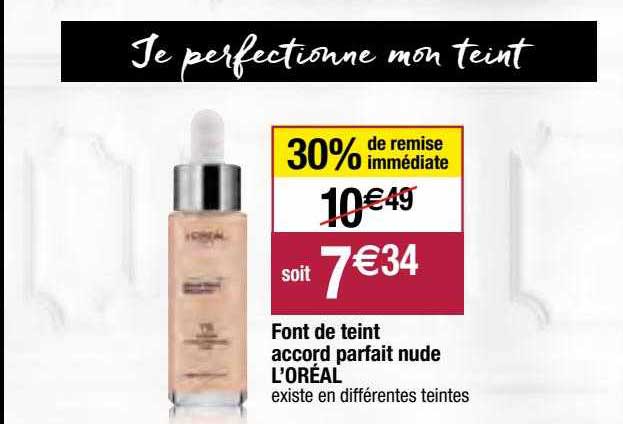 font de teint accord parfait nude l'oréal