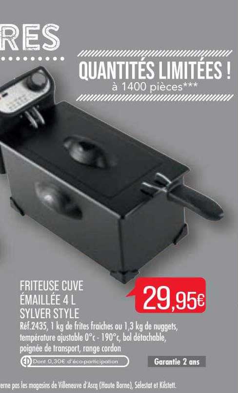 Friteuse Cuve émaillée 4l Silver Style