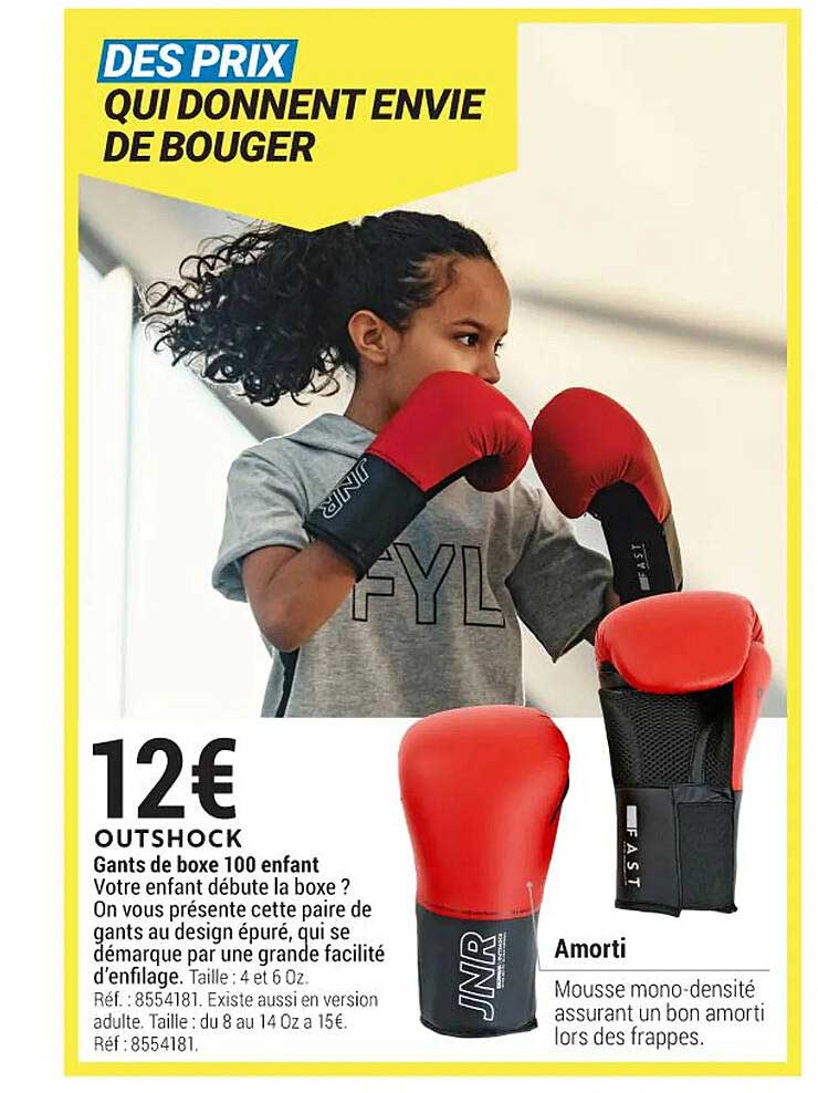 gants de boxe 100 enfant outshock