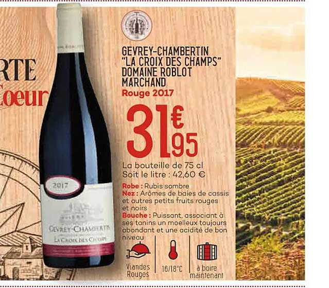 gevrey-chambertin "la croix des champs" domaine roblot marchand rouge 2017