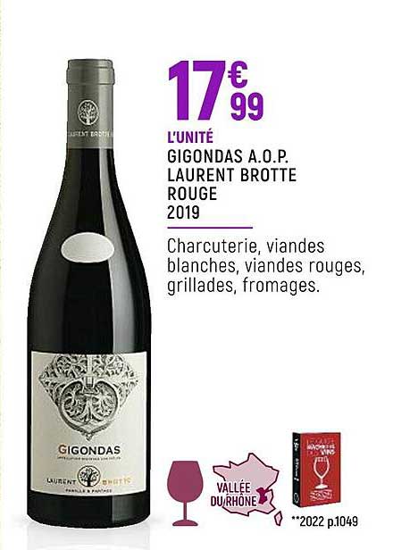 gigondas a.o.p. laurent brotte rouge 2019
